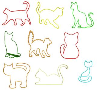 Simple cat shaped cookie cutters pack