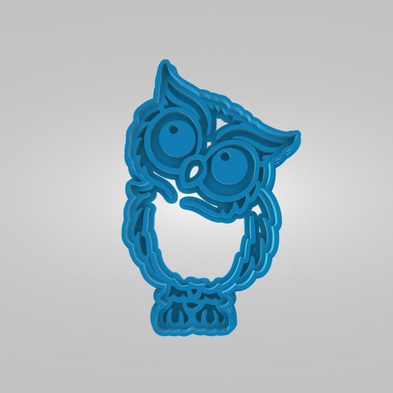 Curious Great Horned Owl Imprint Cookie Cutter
