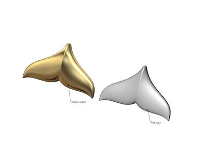 Whale tail rosette onlay relief 3D print model