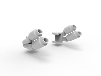 1 pair Twin Muffler Exhaust For Crocs
