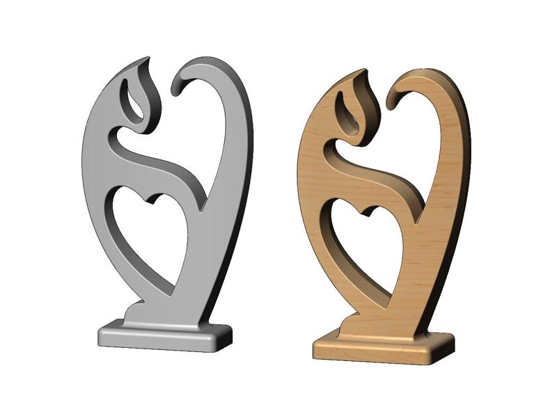 Simple cat silhouette statue relief 3D print model
