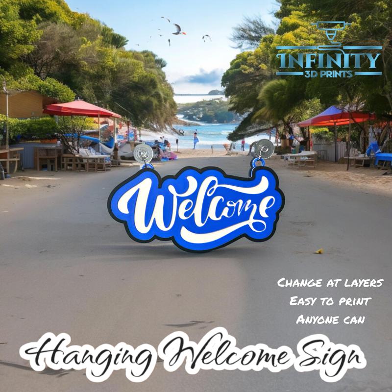 WELCOME HANGING SIGN FOR DOORWAYS /WALLS/SHOWS/MARKETS/BOOTHS