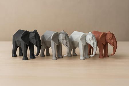 Low Poly Elephant Figurine - 3D Printable Animal Sculpture