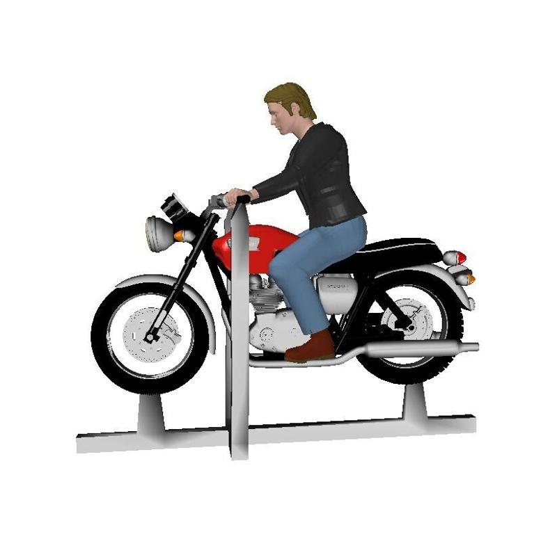 FG21 - Rockers in Leather Jackets on Motorcycles (O scale) 1:43