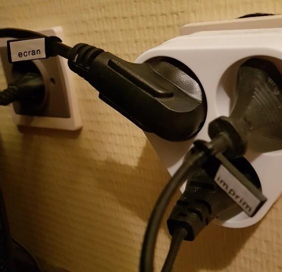 Labels to be fixed for locating power cable