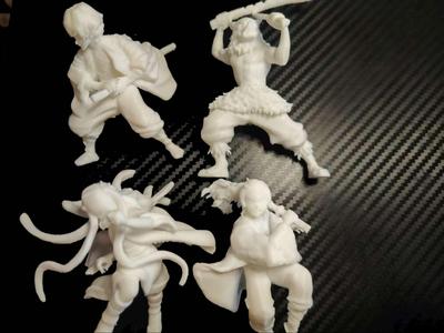 Demon Slayer Main Characters Fighting Pose (with Base)