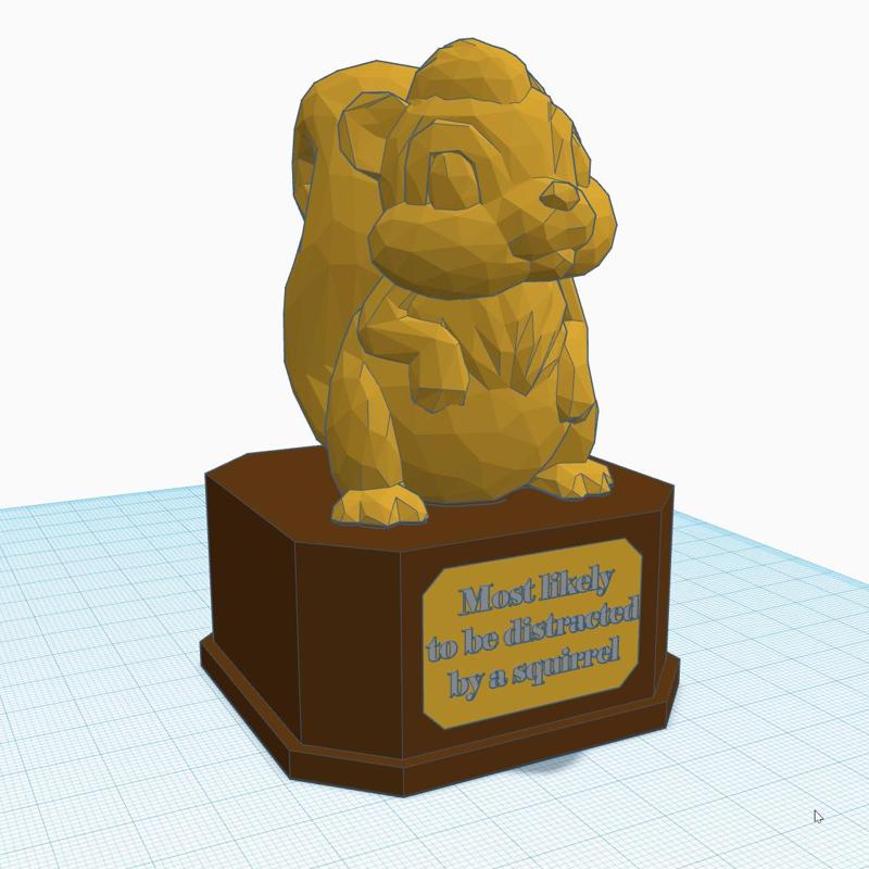 Distracted by a squirrel - Nutty Award Trophy