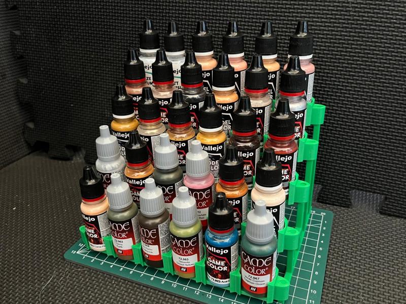 30 Bottle Vallejo Paint Rack with Low Hex Thrones 