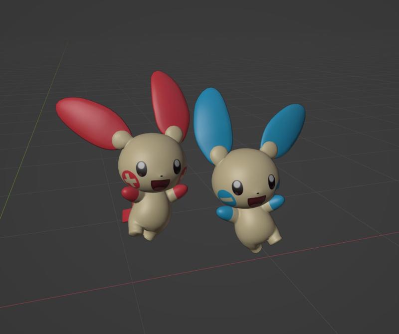 Plusle and Minum 3D print model