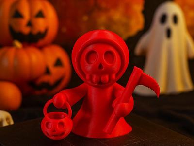 Grim Reaper with Pumpkin Halloween 