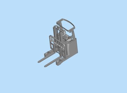 Digital model of warehouse storage electric lift forklift parts scene