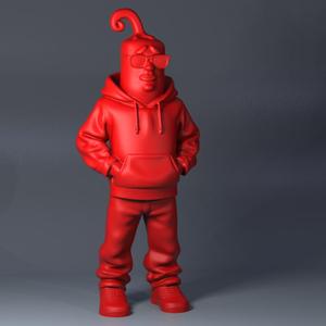 Pepper Man STL – Urban Hoodie Style Figurine with Hands in Pockets