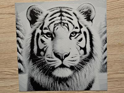 White Tiger with Snowy Landscape