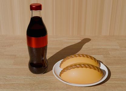 Salteña, saucer and soda - Salteña, saucer and soda