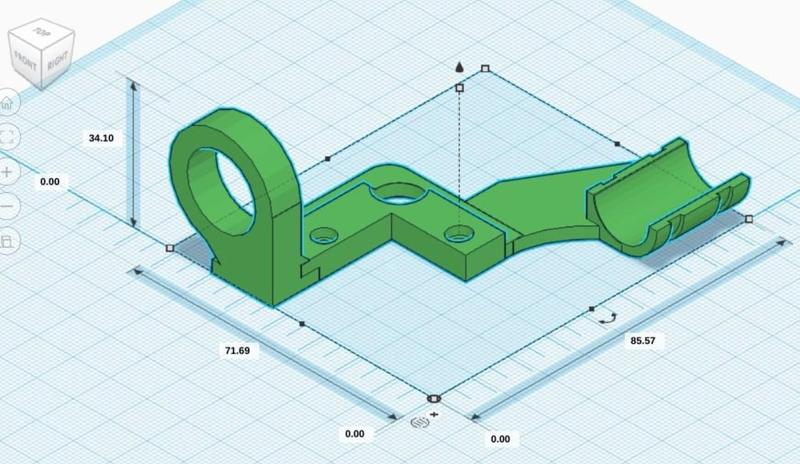 CR-10, Ender 3 ABL Mount with cable guide/strain relief bracket