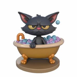 Bath Time Blues - 3D Printable Grumpy Cat in Bathtub