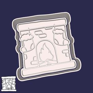 Christmas | New Year cookie cutters - christmas fireplace (style 1)