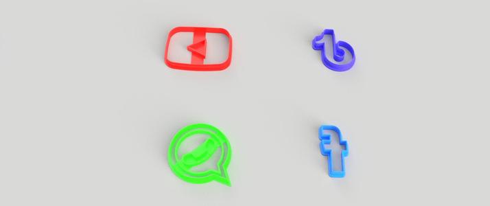 Cookie Cutter Social Media Logo x4