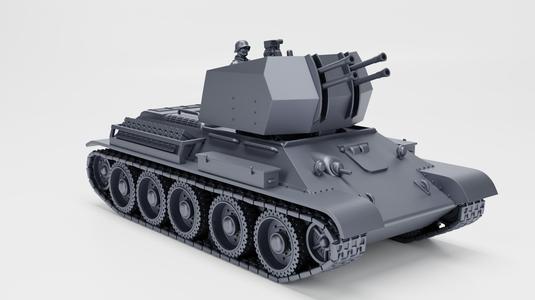 Flakpanzer T-34(r) (2cm Flakvierling 38) + 1 Shooter (Ad-Hoc, Germany, WW2)