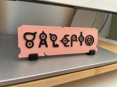 Pokemon Unown NameTag - Editable F3D File