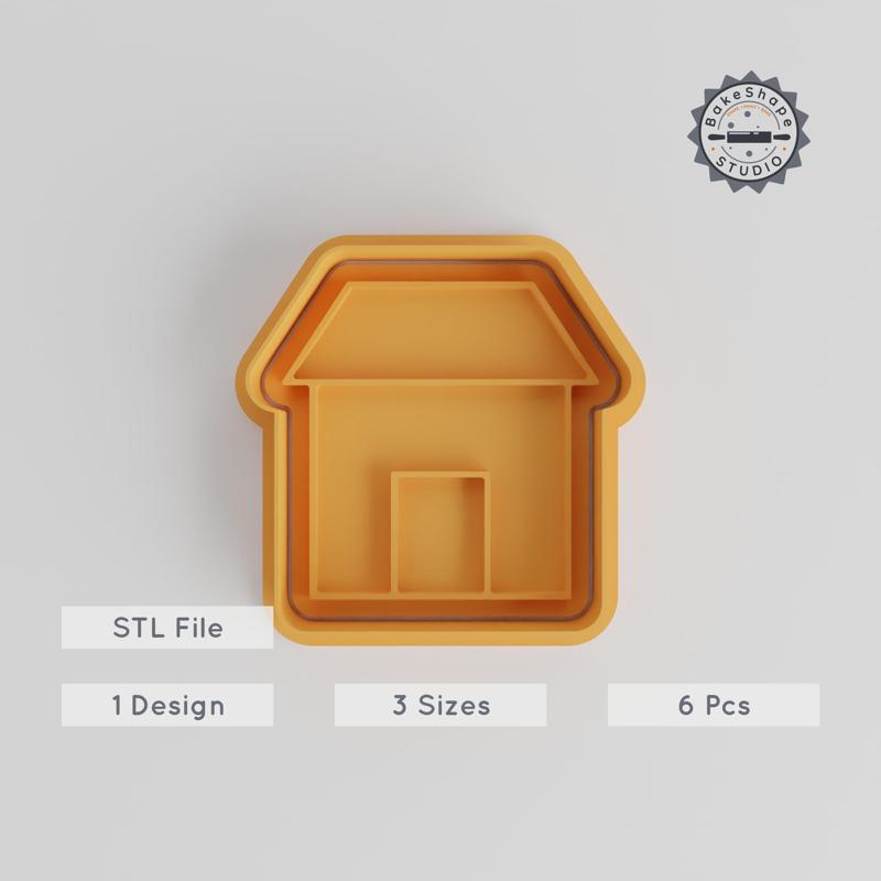 House Shape Cutter & Stamp Set, Cookie & Fondant Mold, S/M/L, 6-Piece Collection PRODUCT_4899
