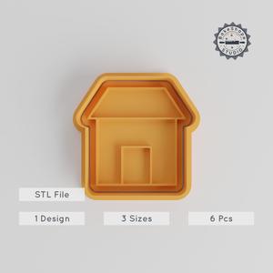 House Shape Cutter & Stamp Set, Cookie & Fondant Mold, S/M/L, 6-Piece Collection PRODUCT_4899