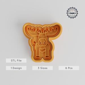 Moose Cookie Cutter & Stamp Set, 3 Sizes, Animal Wildlife Theme, Perfect for Cookies, Fondant, Zoo & Winter Decor PRODUCT_5396