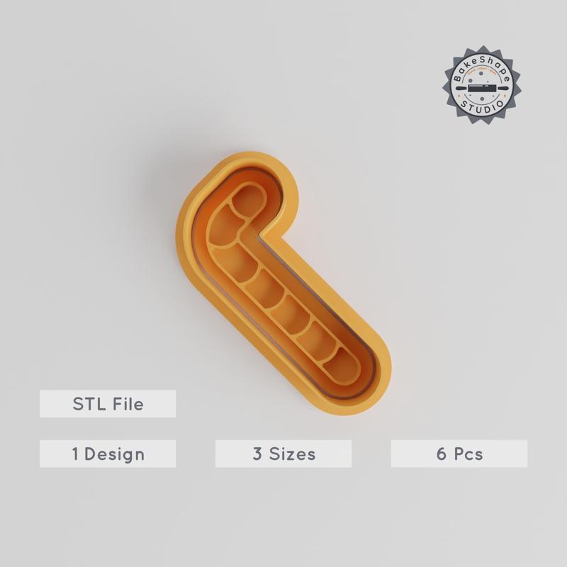 Candy Cane Shape Cutter & Stamp Set, Festive Cookie & Fondant Tool, Peppermint Stick Design, 6 Piece, 3 Sizes, Christmas, Sweet Holiday Treat PRODUCT_4835