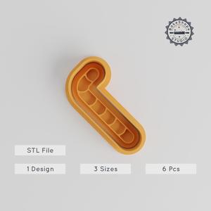 Candy Cane Shape Cutter & Stamp Set, Festive Cookie & Fondant Tool, Peppermint Stick Design, 6 Piece, 3 Sizes, Christmas, Sweet Holiday Treat PRODUCT_4835