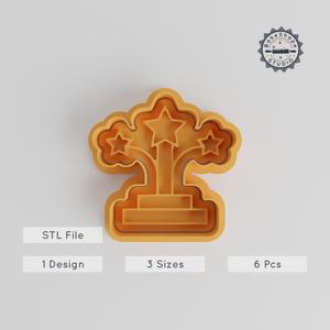 Star Shape Cutter & Stamp Set, Cookie & Fondant Decoration, Small Medium Large, 6-Piece Festive Holiday Ornament Bundle PRODUCT_4964
