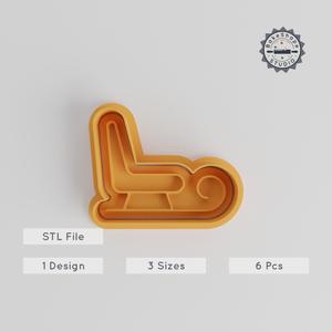Sled Shape Cutter & Stamp Set, Perfect for Cookies & Fondant, Includes 6 Pieces, 3 Sizes, Christmas Sledge, Festive Baking Tool PRODUCT_4946