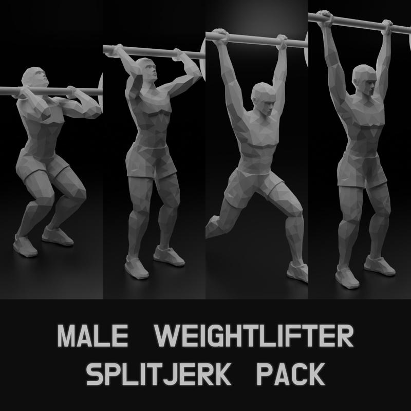 SplitJerk Phases Pack – LowPoly Male Lifter
