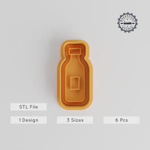 Bottle Shaped Cutter & Stamp Set with 3 Sizes, Perfect for Cookies & Fondant, 6 Piece Collection PRODUCT_4812
