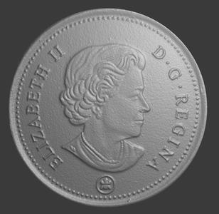 Canada, 10 Cents, Face Side, 3D Scan