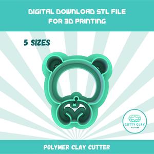 Cutty Clay stl bear bum polymer clay cutter, 5 sizes stl file for 3d printing