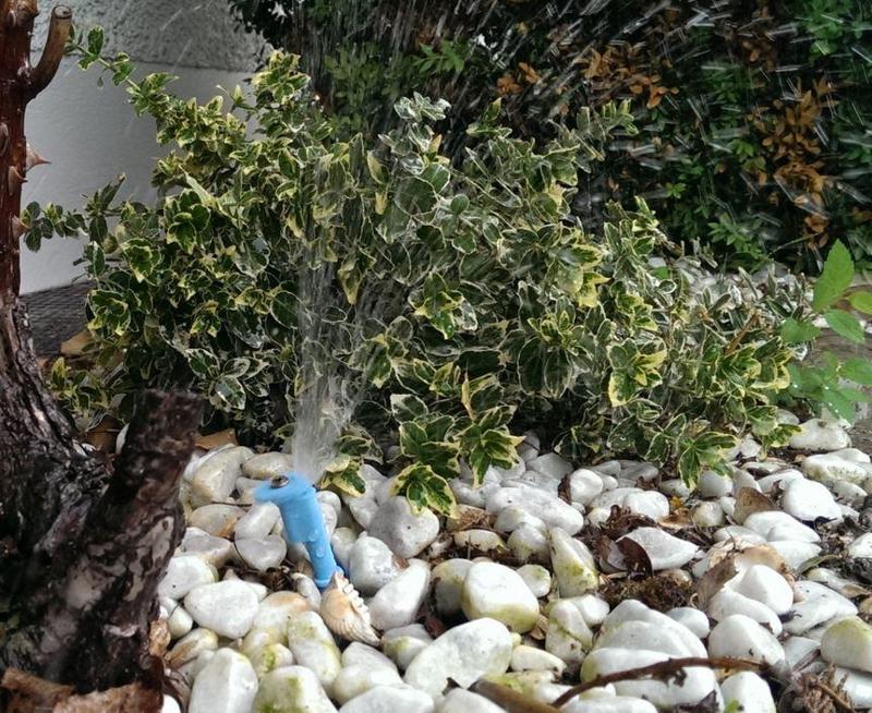 Garden Sprinkler. Watering system for 1" thread and flexible pipe of 8mm inner diameter