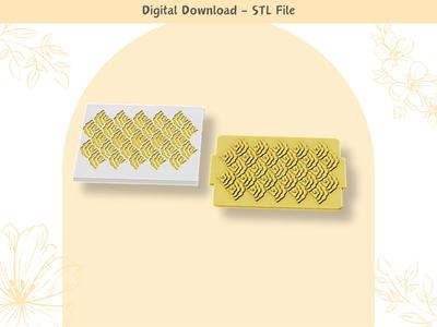 Cloud Asian Curly Pattern Texture Mat | STL File | Clay Embossing Stamp | Unique Pattern | Polymer Clay Earrings | Clay Tools