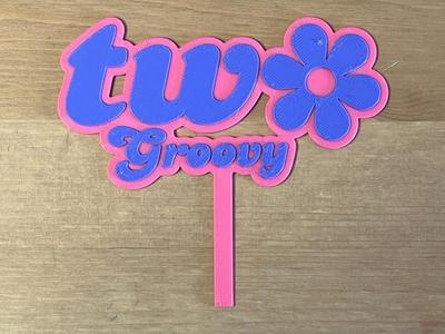 two groovy cake topper