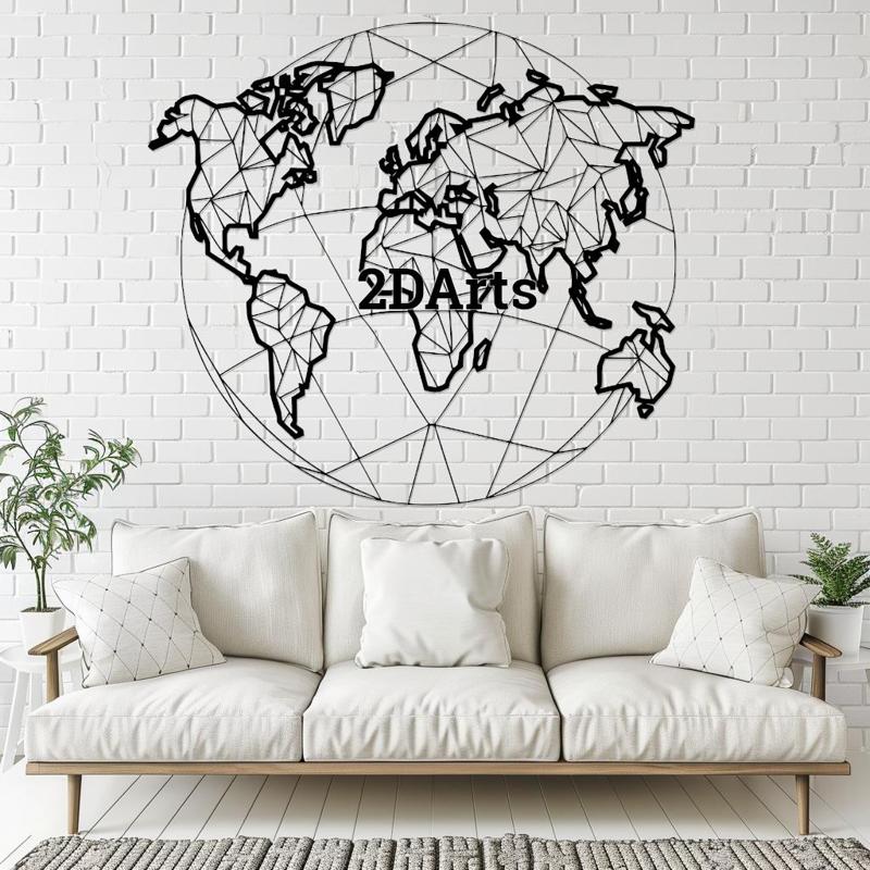 World Map 2D Wall Art/Window Art
