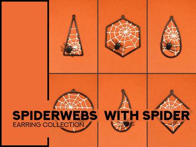 spiderwebs with spider - earring collection