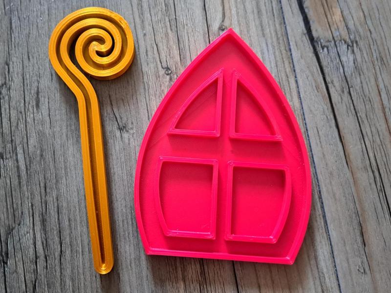 Sinterklaas filling mold mitre and staff / sand mold