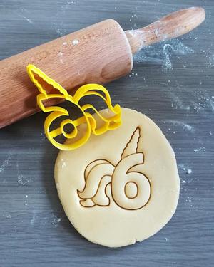 Unicorn Birthday Number 6 Cookie Cutter