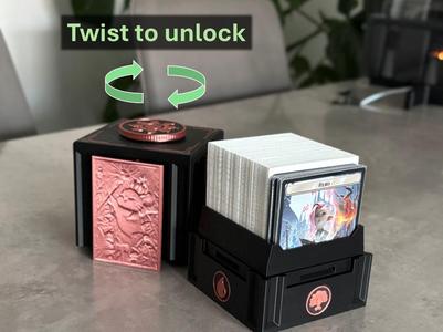 Deck Box with Sliding Panel Lock (MTG Commander)