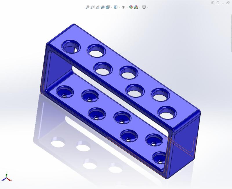 Fish Tank Water Tester Tube Holder with Drain Holes.