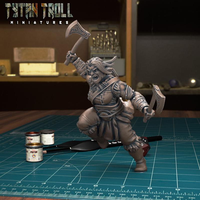 Barbarian Axewoman [Pre-Supported]