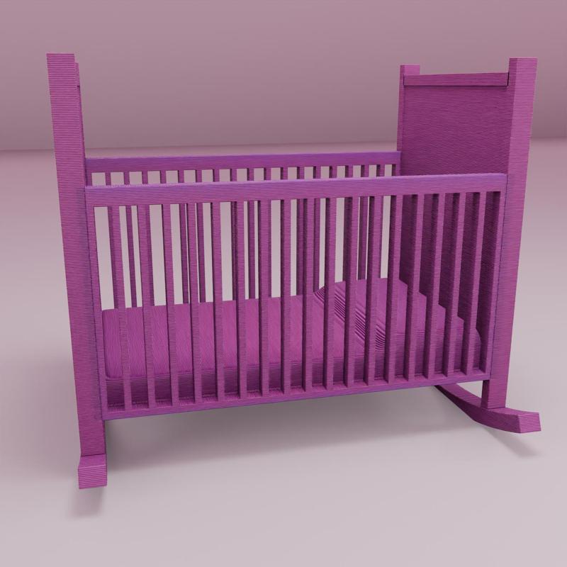 crib doll house barbie 3d printable mini