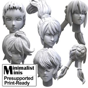 Anime Heads Bit For Miniature Wargame Pack 6