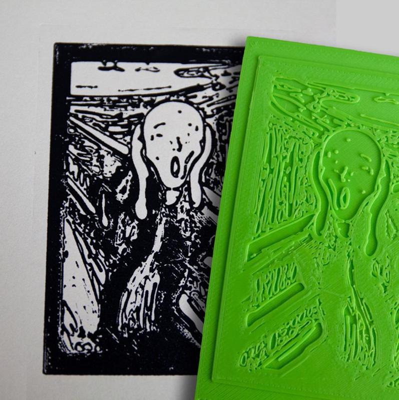 Relief Printing Tutorial, 3D printed