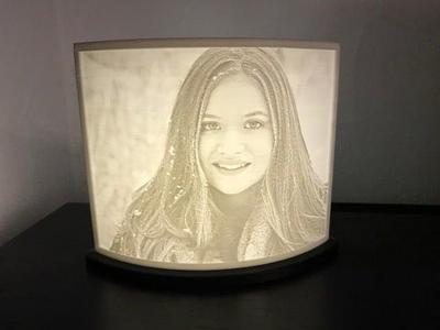 Lithophane-Ständer 5 Volt / Lithophane-Stand 5 Volt - für querliegendes Bild (Landscape) 4:3, 180 mm breit