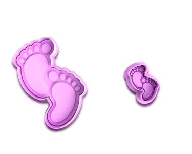 Feet Cookie Cutter and Fondant Stamp